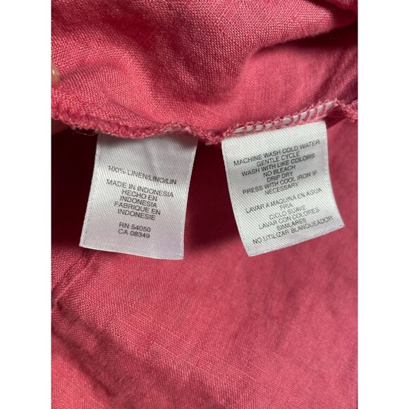 Jones New York Signature Womens Pink Linen Sleeveless Blouse XL Cottagecore - Picture 7 of 7